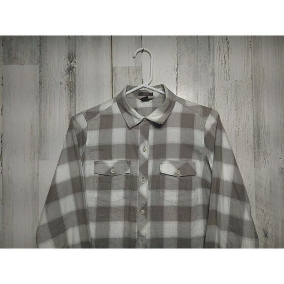 Women's Eddie Bauer Gray Flannel Shirt. sz XS - Picture 3 of 7
